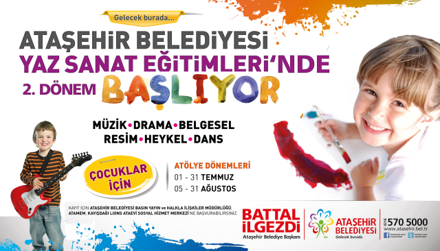 Ataşehir Belediyesi’nden çocuklara yaz sanat eğitimleri